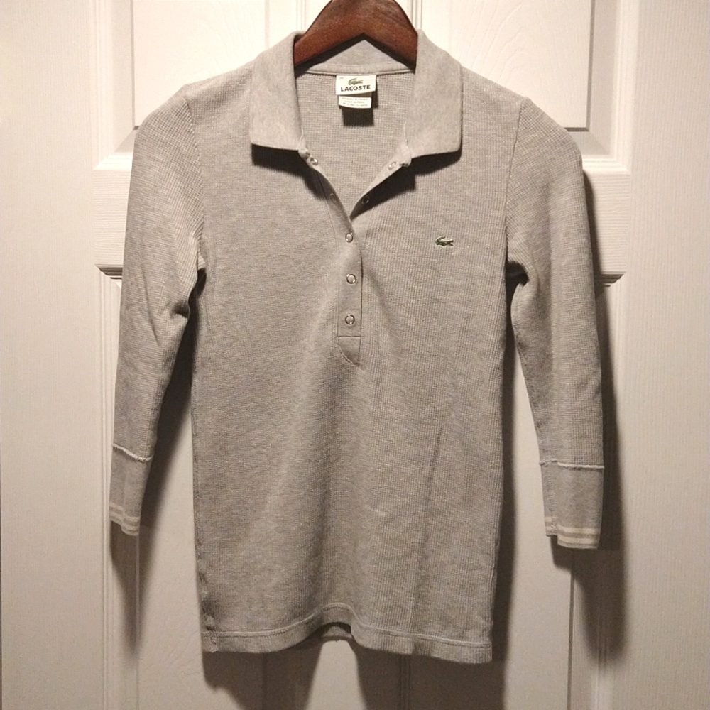 Lacoste Long Sleeve Polo Gray